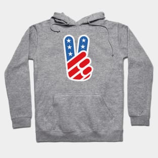 American Peace Sign (Full Color on White) Hoodie